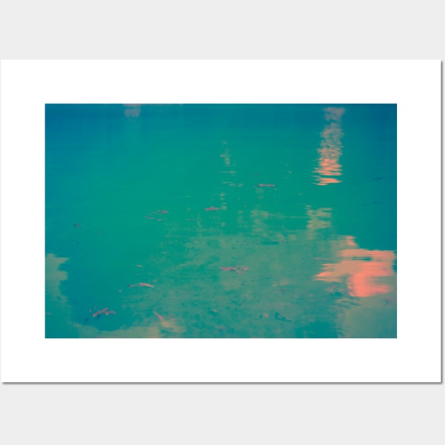 Water in different colors of blue, pink and orange Wall Art by wavemovies